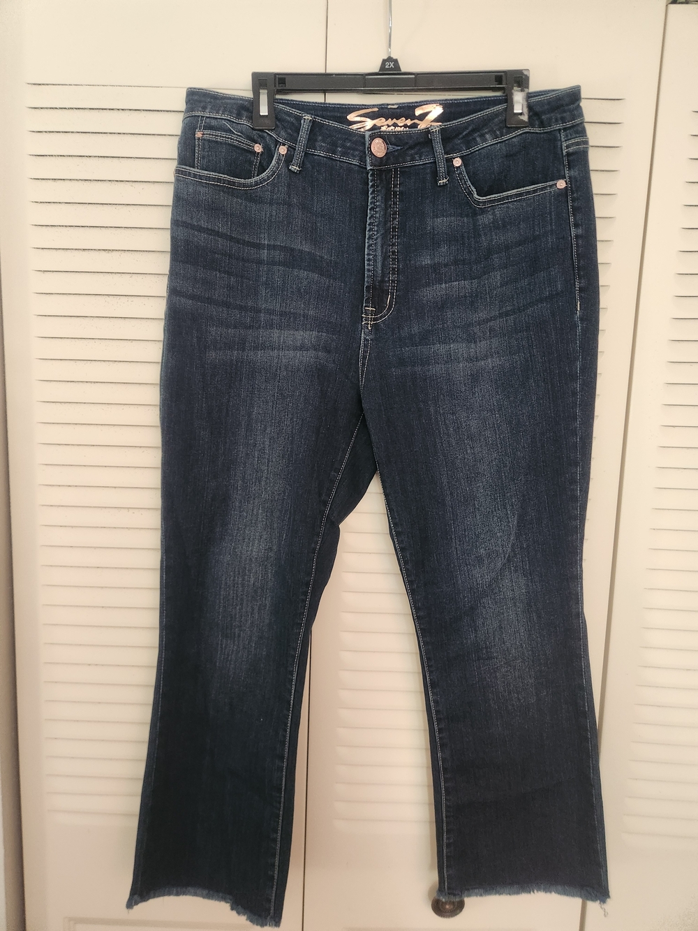 Seven7 Indigo Straight Leg Jeans with Raw Hem